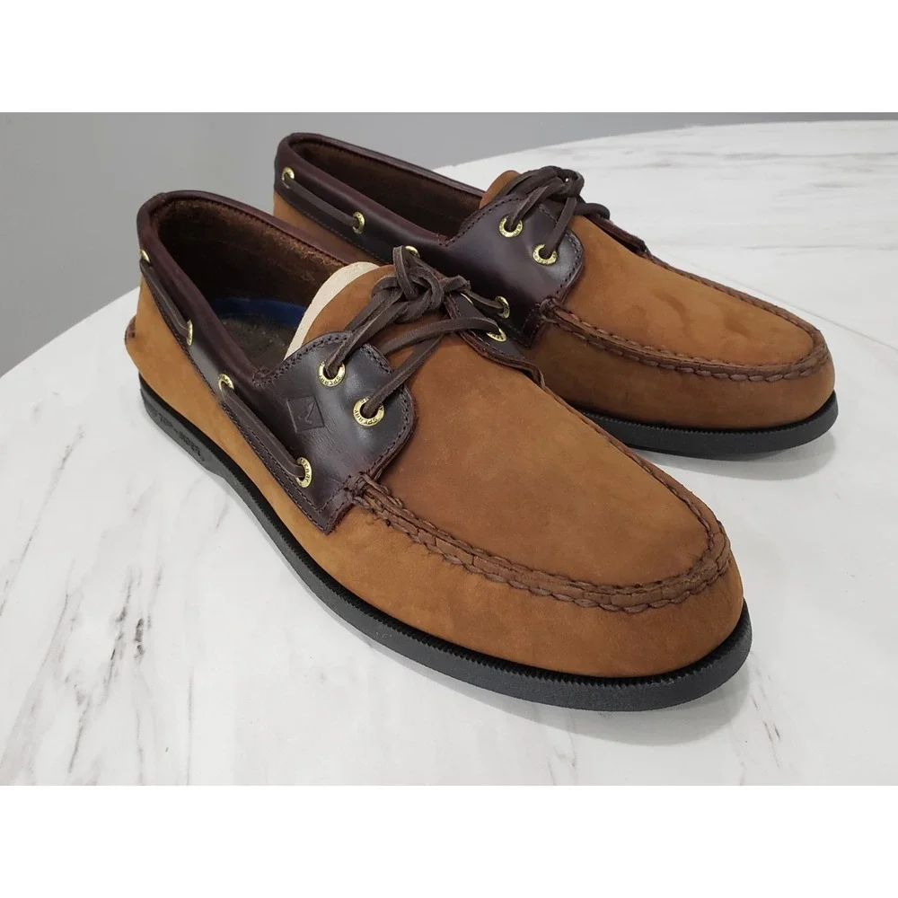 NEW NO BOX SIZE MENS 11 0195412 Mens Sperry A/O 2-EYE LEATHER BOAT SHOE SLIP ON